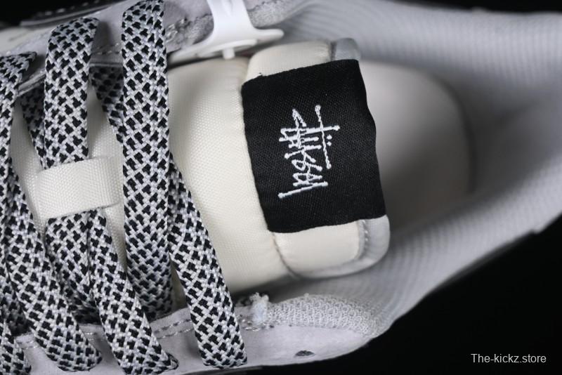 Nike Air Force 1 '07 Low Stussy Collaboration Grey Pigskin Black Swoosh Low-Top Casual Sneakers - XZ3318-099