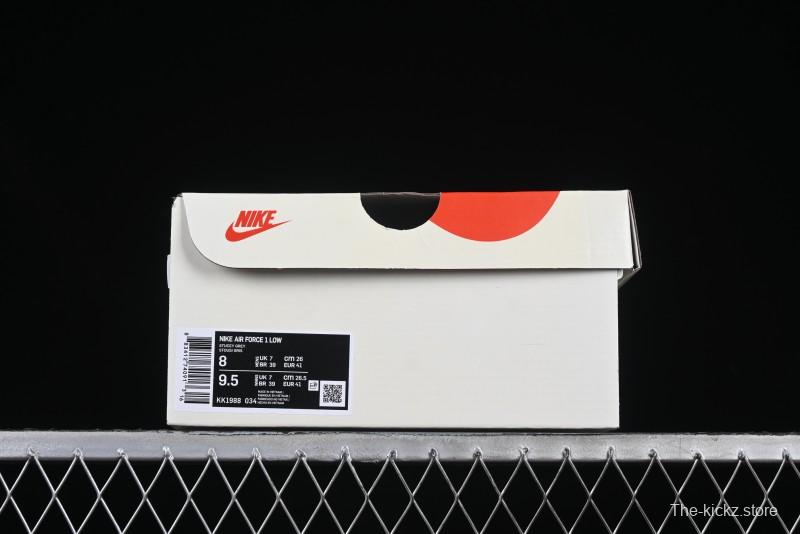 Nike Air Force 1 '07 Low Stussy Collaboration Olive Green Star Low-Top Casual Sneakers - KK1988-034