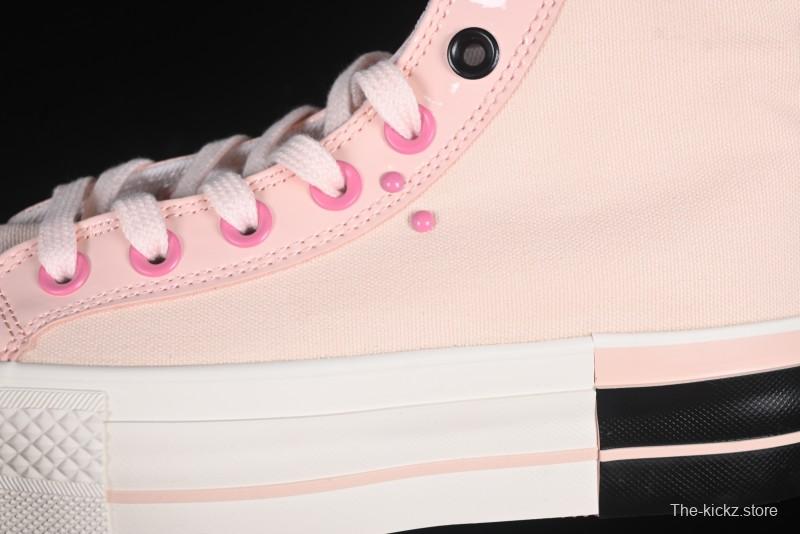 Converse Chuck 70 High Top Platform Sneakers in Pink Color Block Design - A14825C