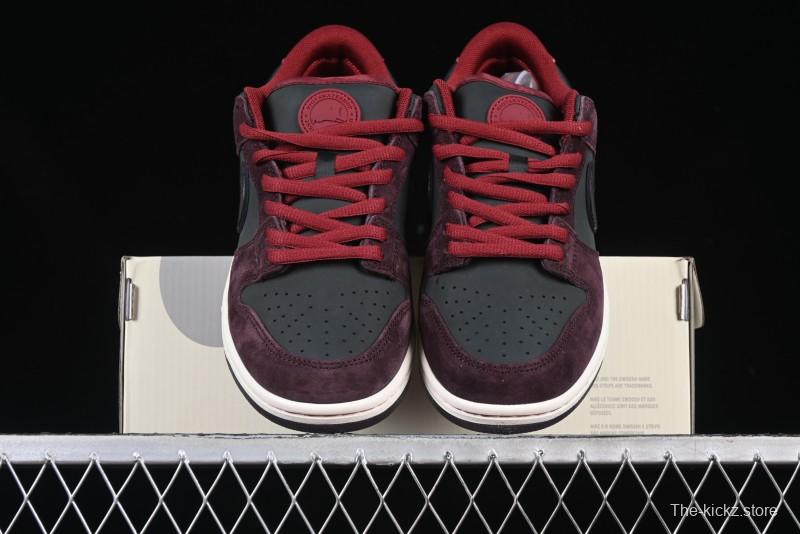 Nike SB Dunk Low "Dark Burgundy & Black" - Premium Suede Skate Shoes