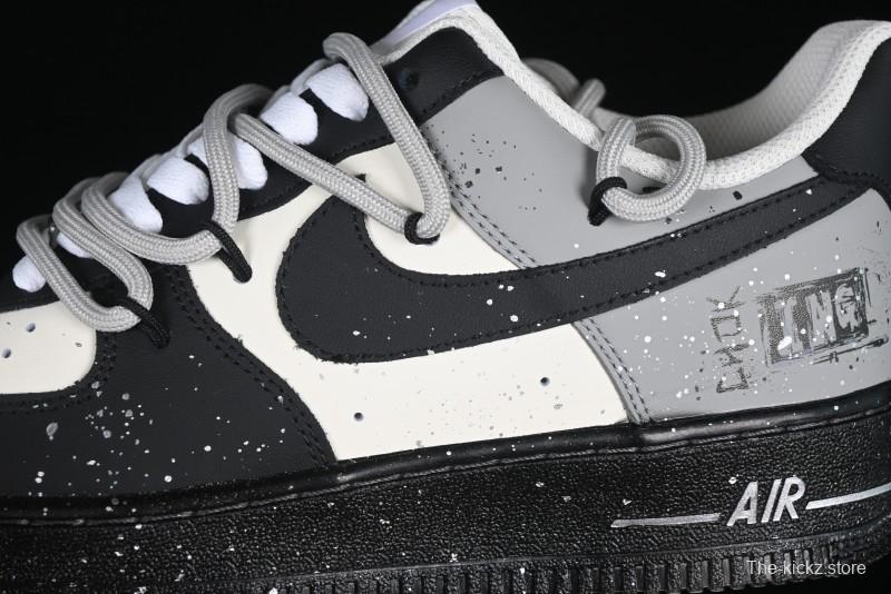 Nike Air Force 1'07 Low Star Graffiti Hand-Painted Casual Sneakers with Full-Length Air Cushion - XV7981-476