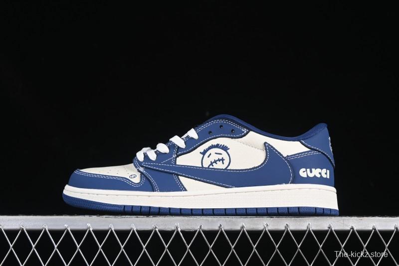 Nike Travis Scott x Fragment Design x Air Jordan 1 Low OG SP Retro Sneakers with Cactus Jack and Fragment Branding - XS2024-016