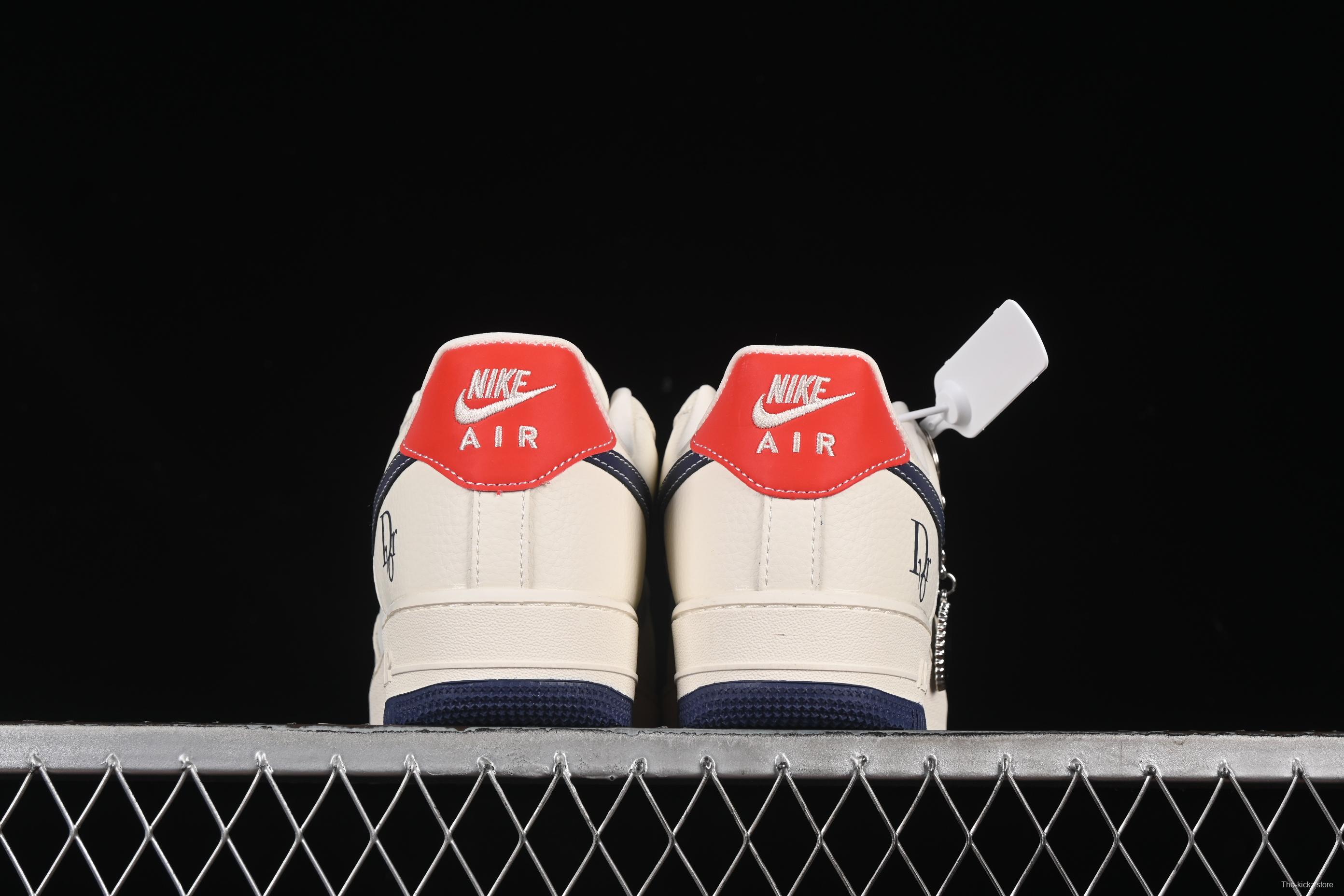 Nike Air Force 1'07 Low Dior Collaboration Navy Blue Red Sole Low-Top Casual Sneakers - KK1988-067