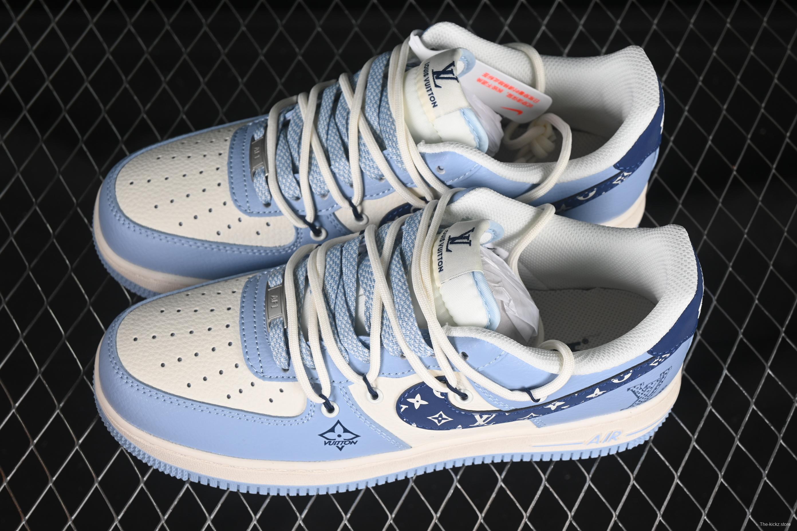 Nike Air Force 1 '07 Low LV Collaboration University Blue Drawstring Casual Sneakers - DM6868-059