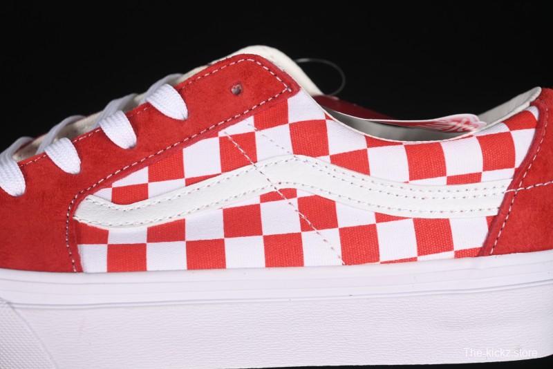 Vans Sk8-Low White Red Checkerboard Slip-Resistant Casual Skate Shoes - VN0A4UUK4W9