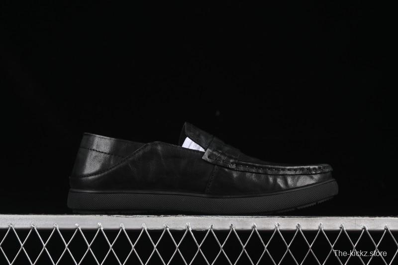 ECCO Soft Moc Summer Genuine Leather Breathable Slip-On Driving Shoes - 63516801001