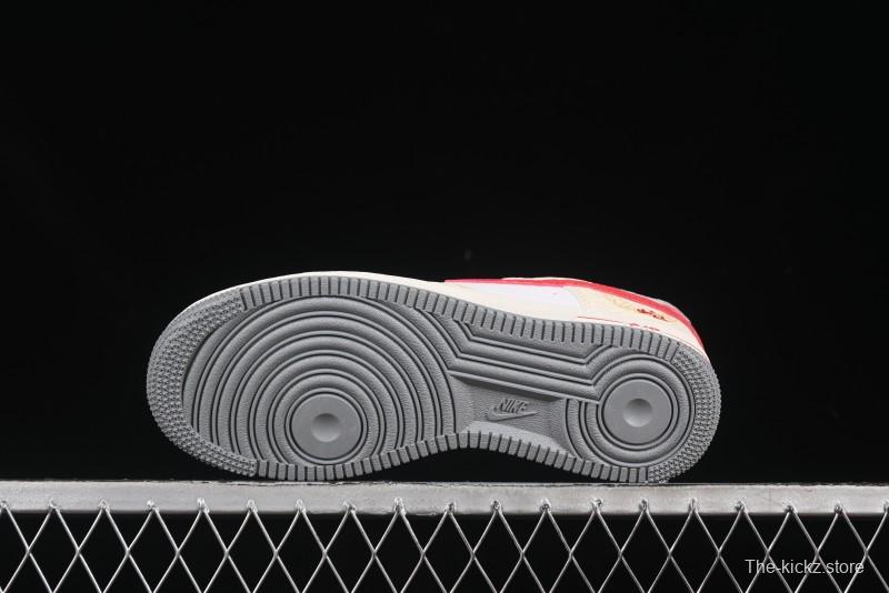 Nike Air Force 1'07 Low Snake Year Themed Casual Sneakers with Full-Length Air Cushion - DX2678-100