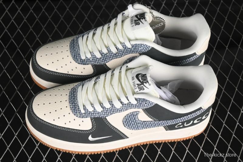 Nike Air Force 1'07 Low Gucci Collaboration Floral Pattern Rubber Sole Casual Sneakers - DF0188-058