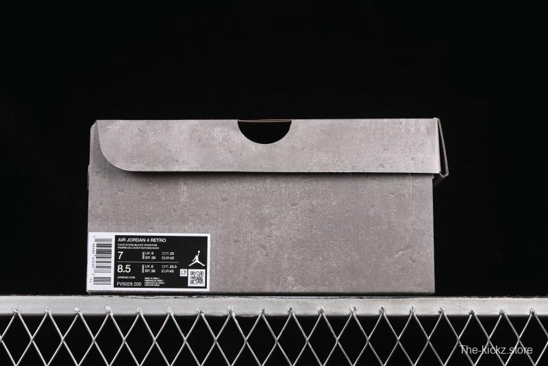 Nike Air Jordan 4 Retro Sneakers in Cave Stone Brown with Black Mesh and TPU Details - FV5029-200