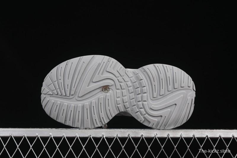 GG-CC Lace Pearl Chain Casual Platform Dad Shoes - 250310 Silver