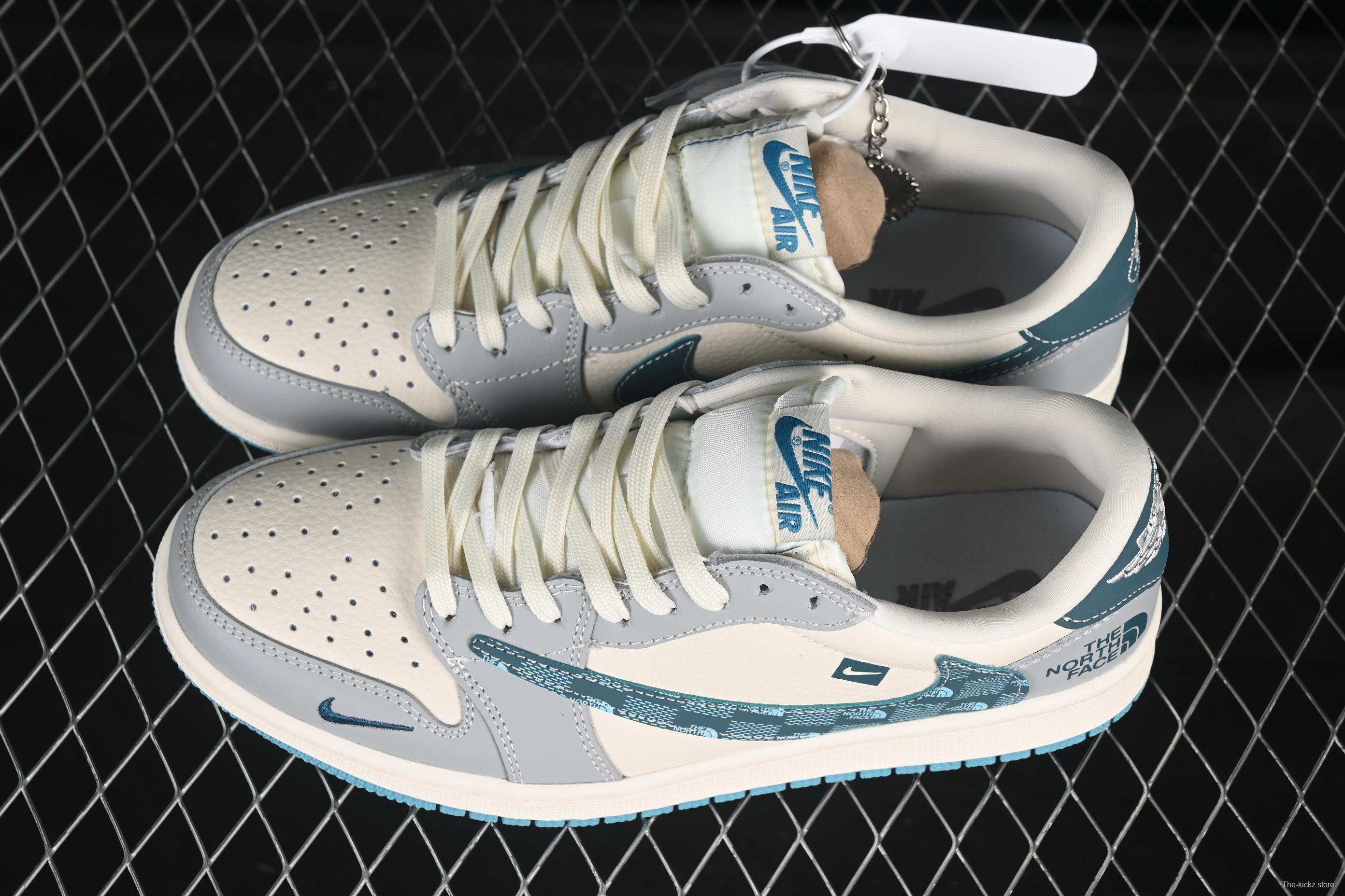 Nike Travis Scott x Fragment Design x Air Jordan 1 Low OG SP AJ1 North Face Collaboration Sneakers - LD2025-026