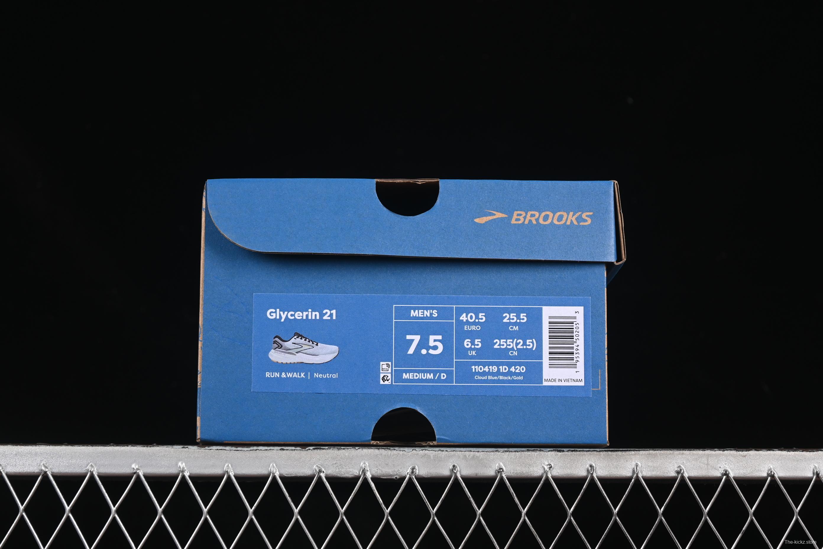 Brooks Glycerin 21 Cushioned Marathon Nitrogen Running Shoes - 1104191D420