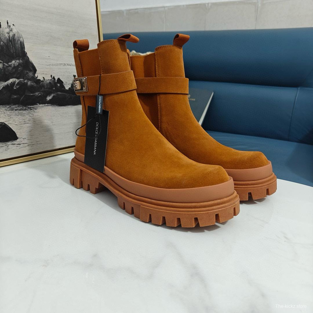 2024 Women Dolce & Gabbana Brown Suede Boots