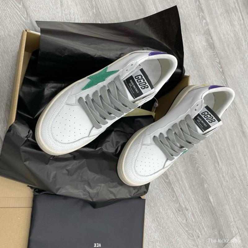 2024 Unisex GGDB White Green Purple Leather Sneakers MJ00260