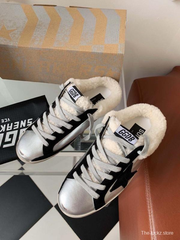 2024 Slippers GGDB White Black Leather Shearling Slippers MJ00280