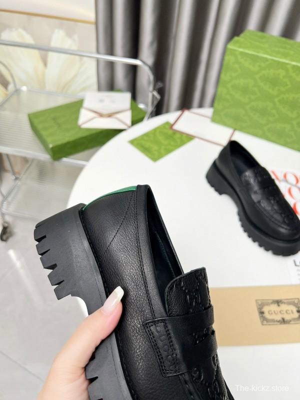 2024 Women Gucci Black Leather Loafers MJ00320