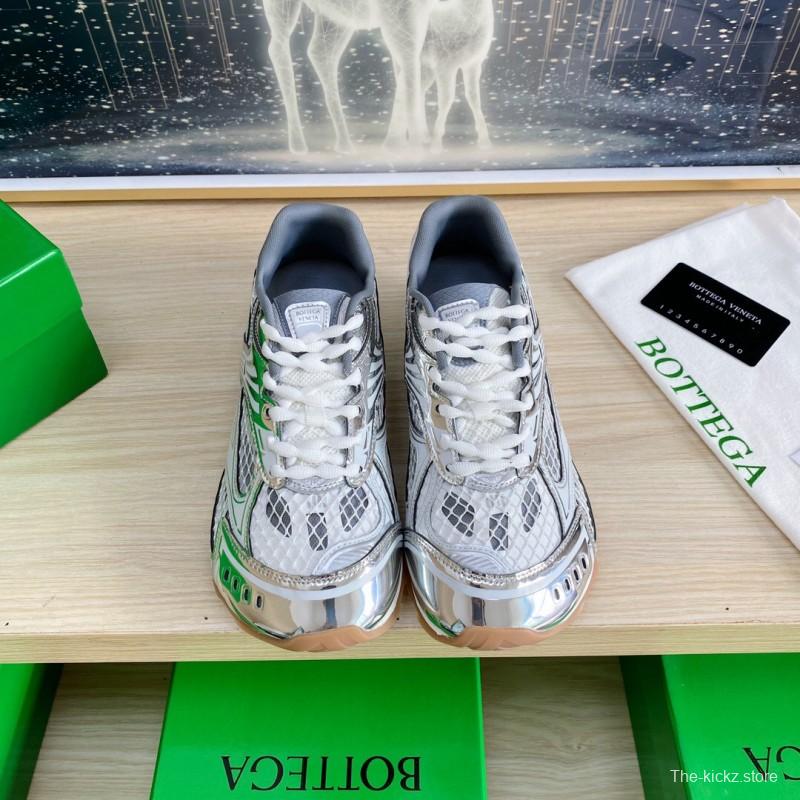 2025 Unisex Bottega Veneta Silver Mesh TPU Runner Sneakers Lightweight Geometric LY00310