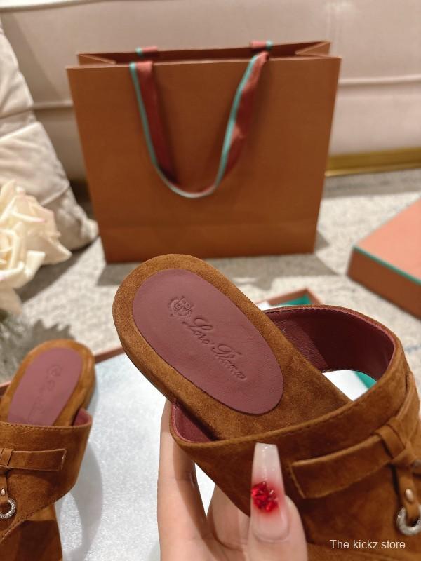 2025 Slippers LP Brown Suede Slippers LY00250