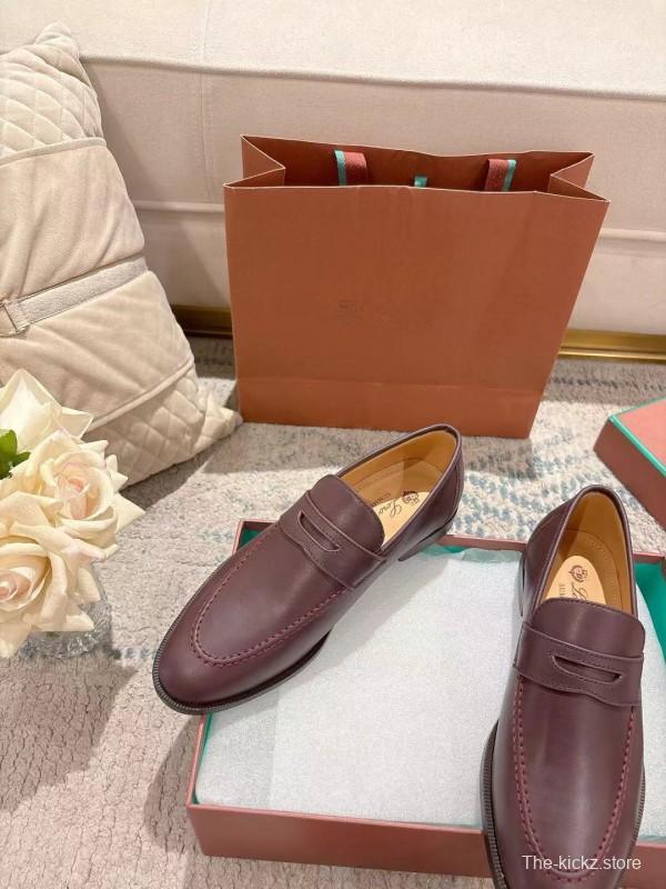 2025 Women LP Purple Leather Loafers LY00340(F)