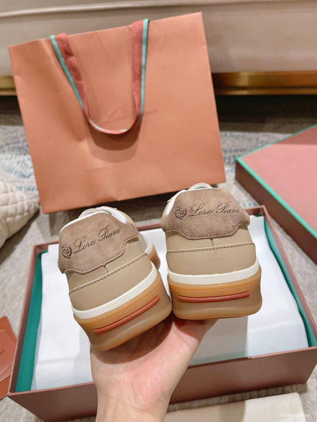 2025 Unisex Le Parmentier Beige White Leather Sneakers Top Version LY00320(F)/LY00330(M)