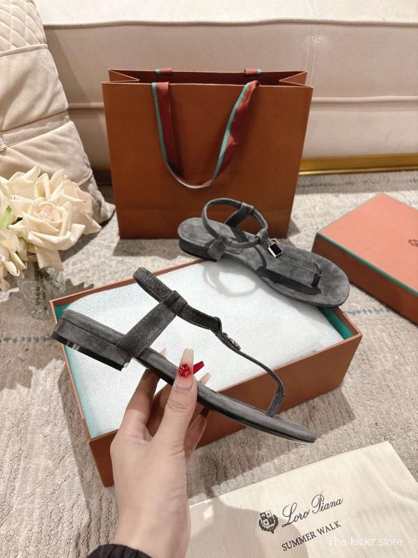 2025 LP Gray Suede Sandals