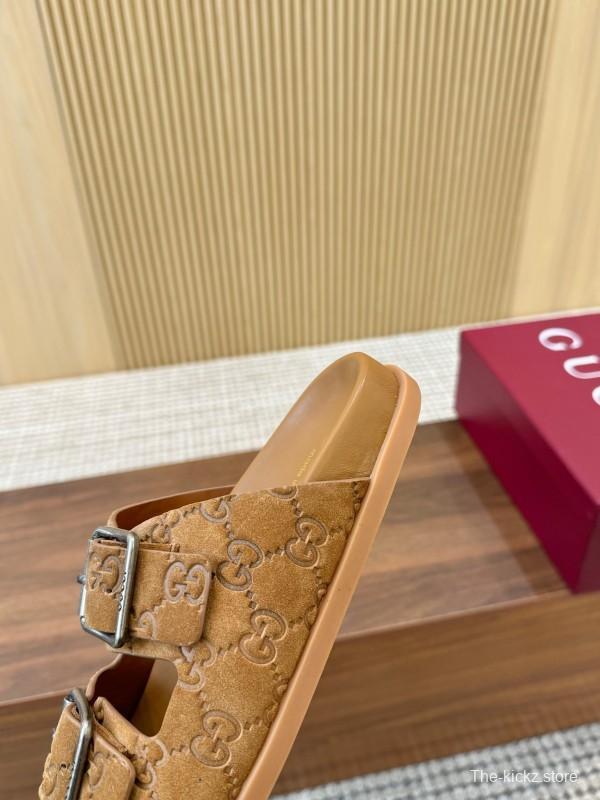 2025 Women Gucci Beige Leather Sandals LY00260