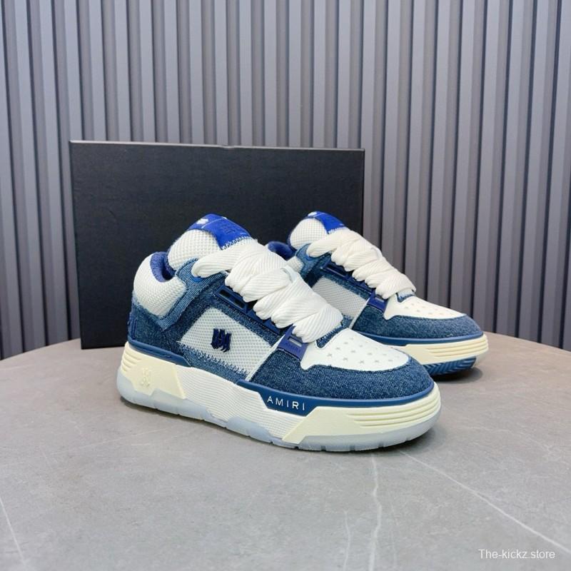 2024 Unisex Amiri blue white denim mesh sneakers MJ00360