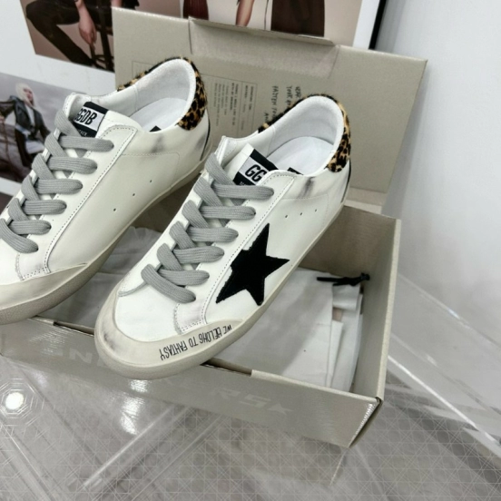 2025 Women GGDB White Black Leather Sneakers LY00360