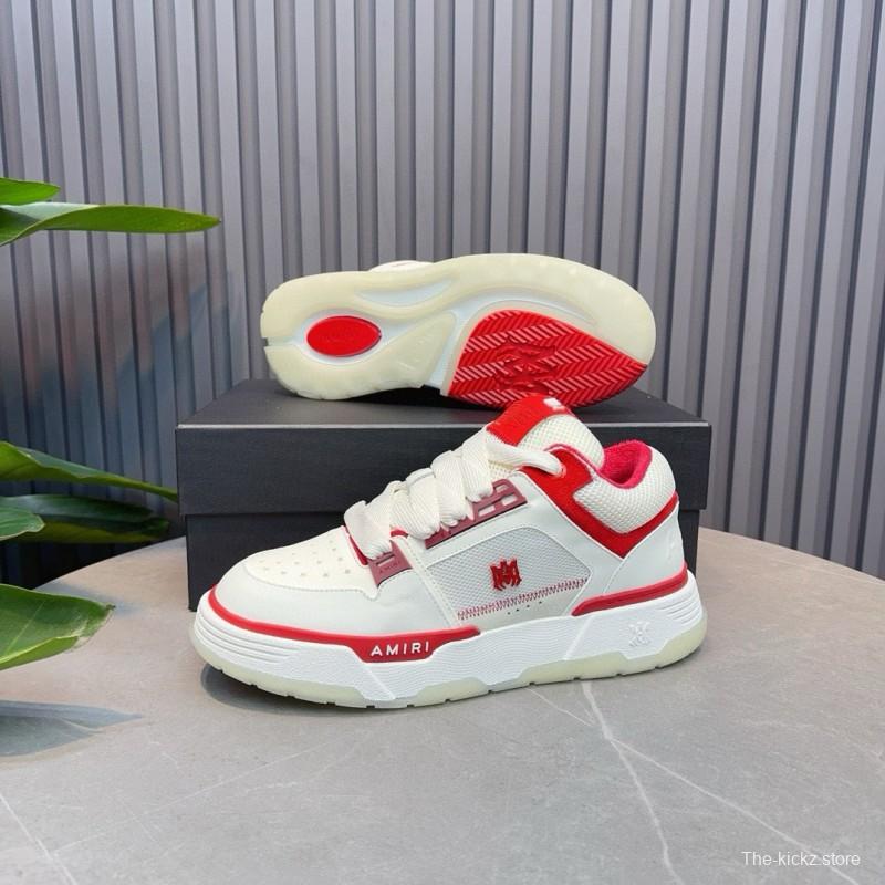 2024 Unisex Amiri White Red Leather Sneakers MJ00360