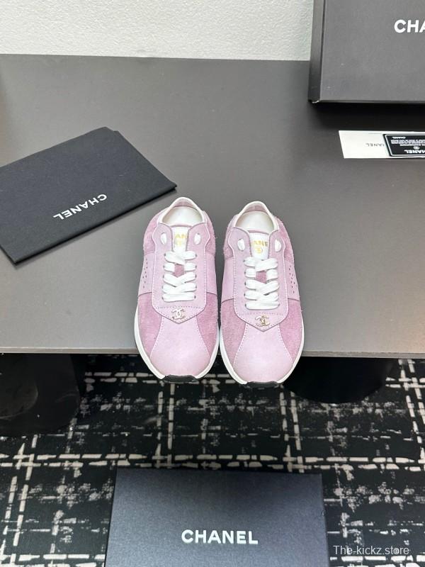 2025 Women CHANEL Pink Suede Casual Sneakers Classic Craftsmanship LY00360(F)
