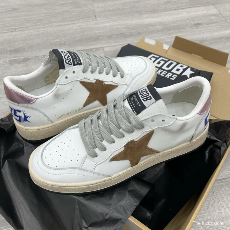 2024 Unisex GGDB White Brown Suede Leather Low Top Sneakers MJ00260