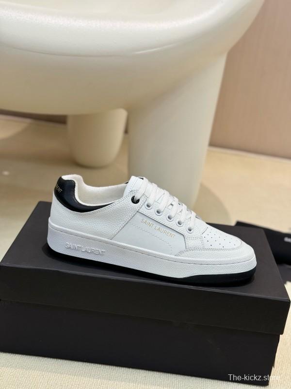 2024 Unisex Yves Saint Laurent white black leather sneakers