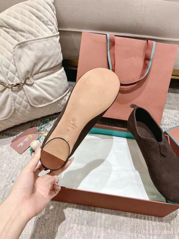 2025 Women LP Dark Brown Suede Loafers LY00300