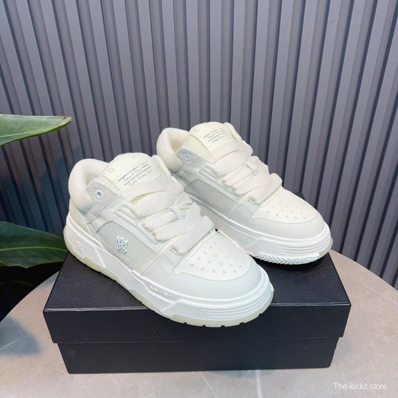 2024 Unisex Amiri White Leather Sneakers MJ00360