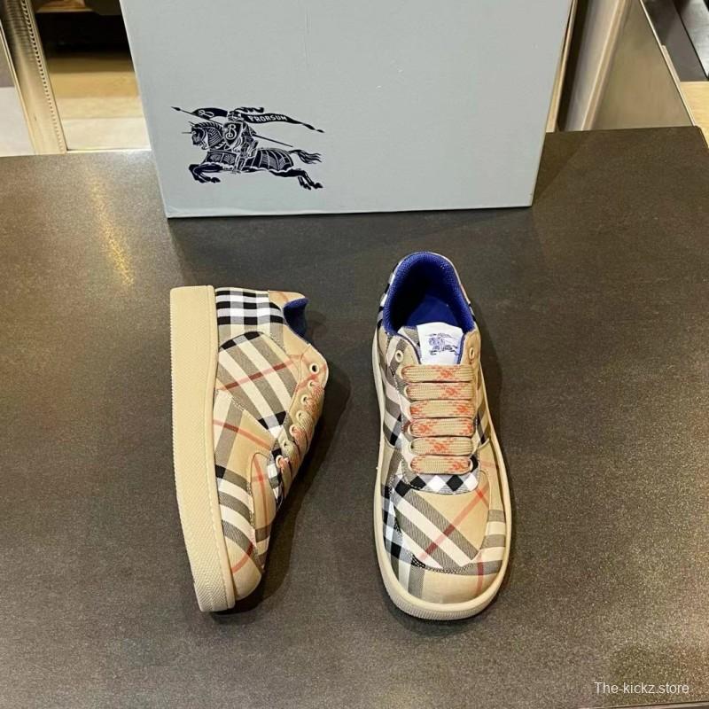 2024 Unisex Burberry Beige Black White Leather Casual Shoes MJ00330