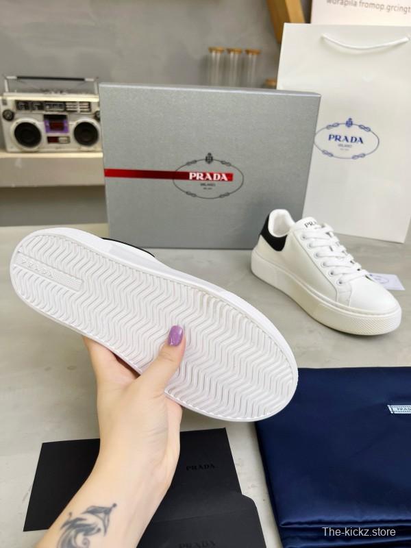 2024 Unisex Prada White Black Leather Sneakers MJ00310