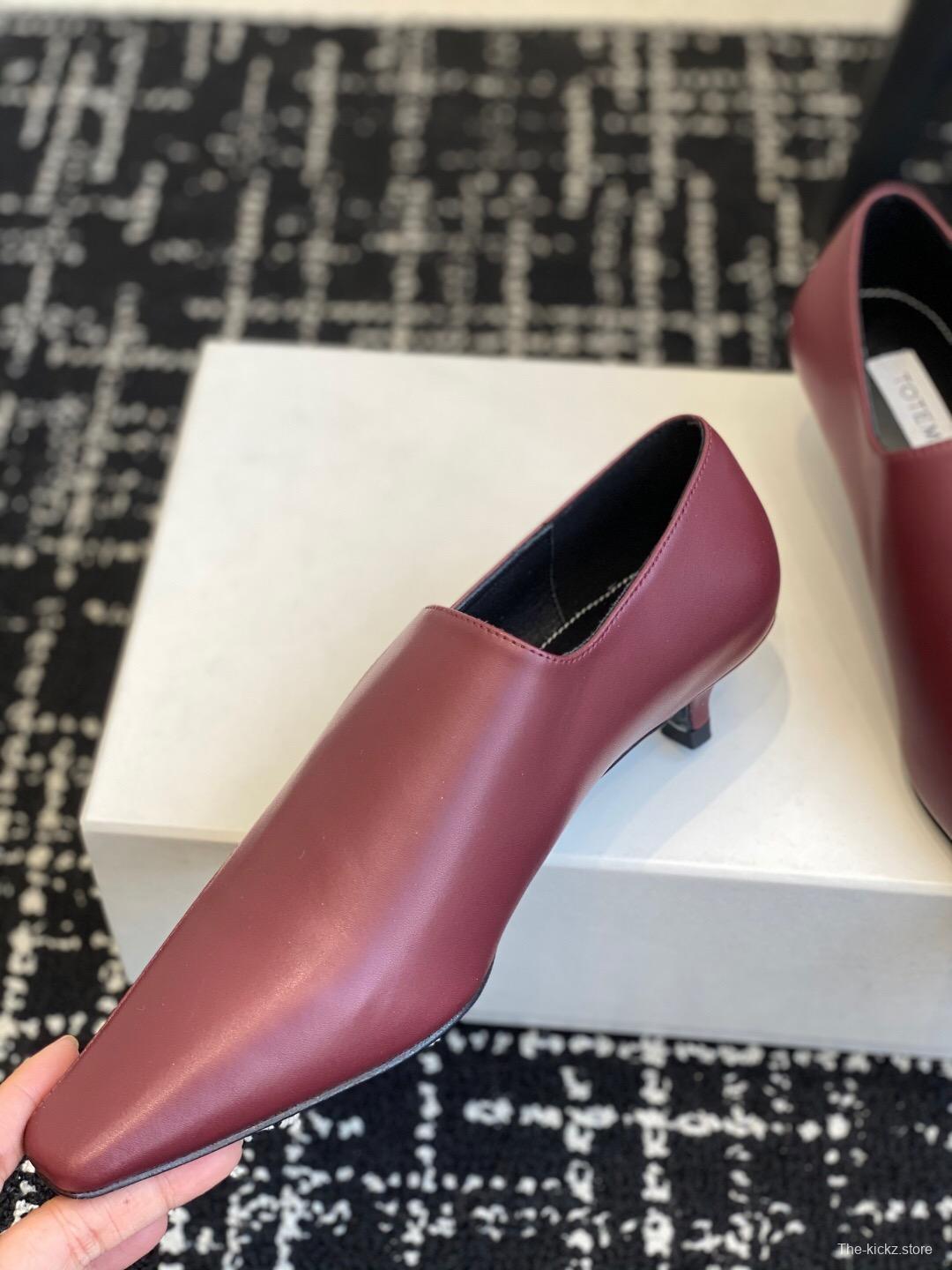 2025 Women Toteme Burgundy Leather Loafers