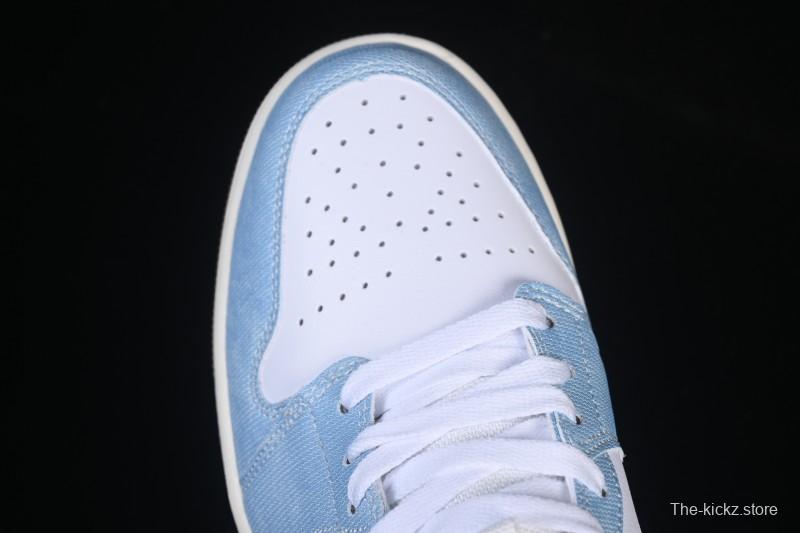 Nike Air Jordan 1 Mid Retro Denim Blue Casual Sneakers - HQ2005-100