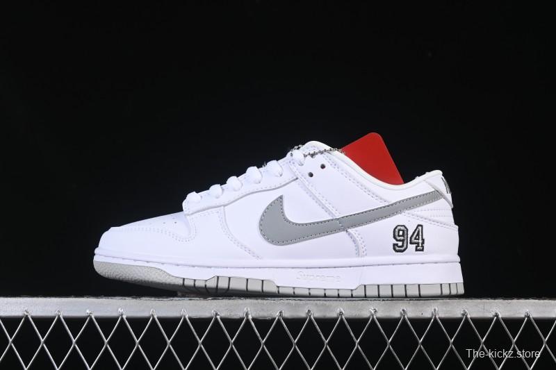 Nike Supreme x Dunk SB Dunk Low White Low-Top Casual Skate Shoes - HQ8487-100