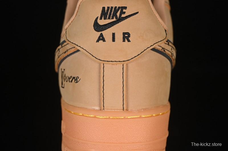 Nike Air Force 1 '07 Low LV Collaboration Wheat Print Casual Sneakers - DK0188-082
