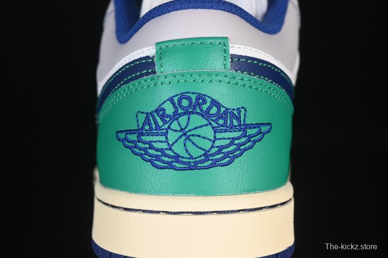 Nike Air Jordan 1 Low AJ1 Blue Green Colorway Low-Top Casual Skate Shoes - 553558-147