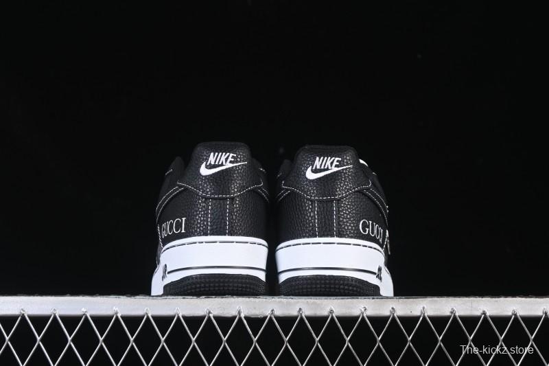 Nike Air Force 1 '07 Low Gucci Collaboration Litchi Grain Print Casual Sneakers - AH8462-002
