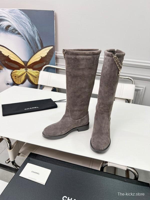 Chanel 2025/SS Quilted Leather Chain CC Logo Flat Ankle Boots - LY00510