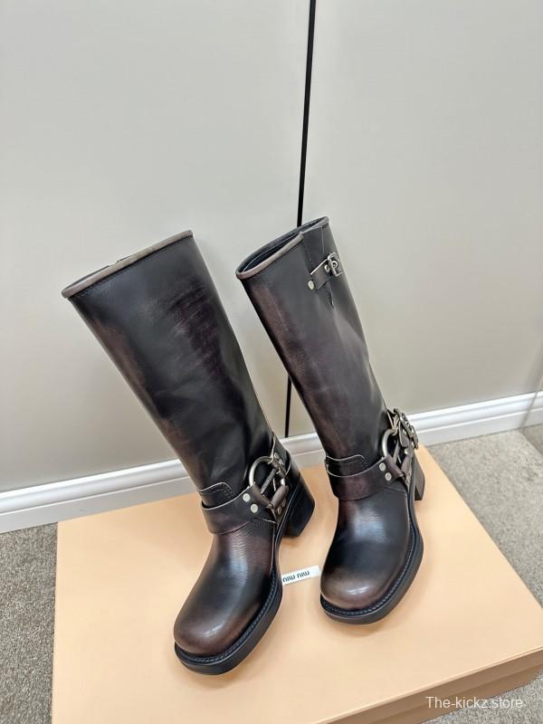 Miu Miu Fall/Winter 2025 Limited Edition Punk Style Martin Boots - LY00500