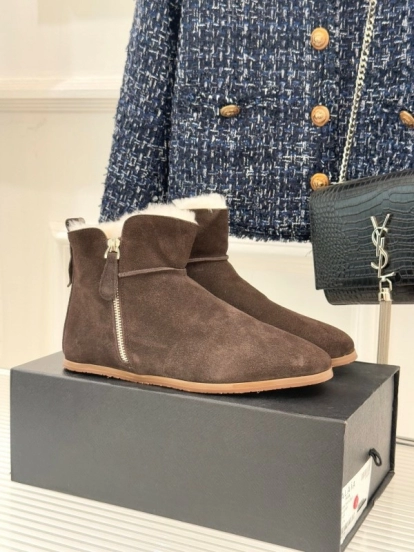 ALAIA Minimalist Side Zipper Retro Snow Boots - KFY00320