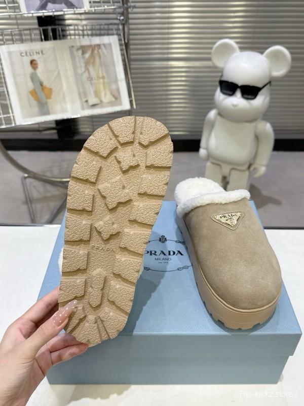 Prada Spring/Summer 2025 Popular Early Spring Fur Slippers - KFY00280