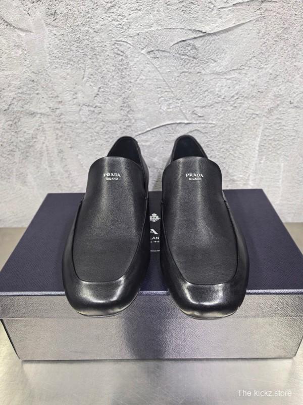 Prada Shuffle Monk Loafers Classic Retro Men's Leather Shoes - AS00380