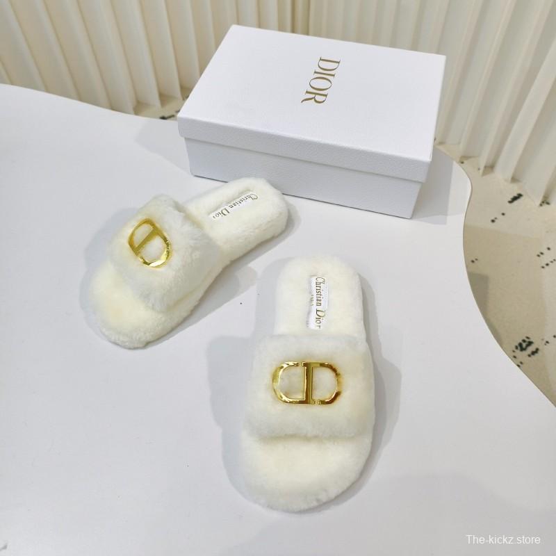 Dior Metal Buckle Wool Slippers Collection - LY00280