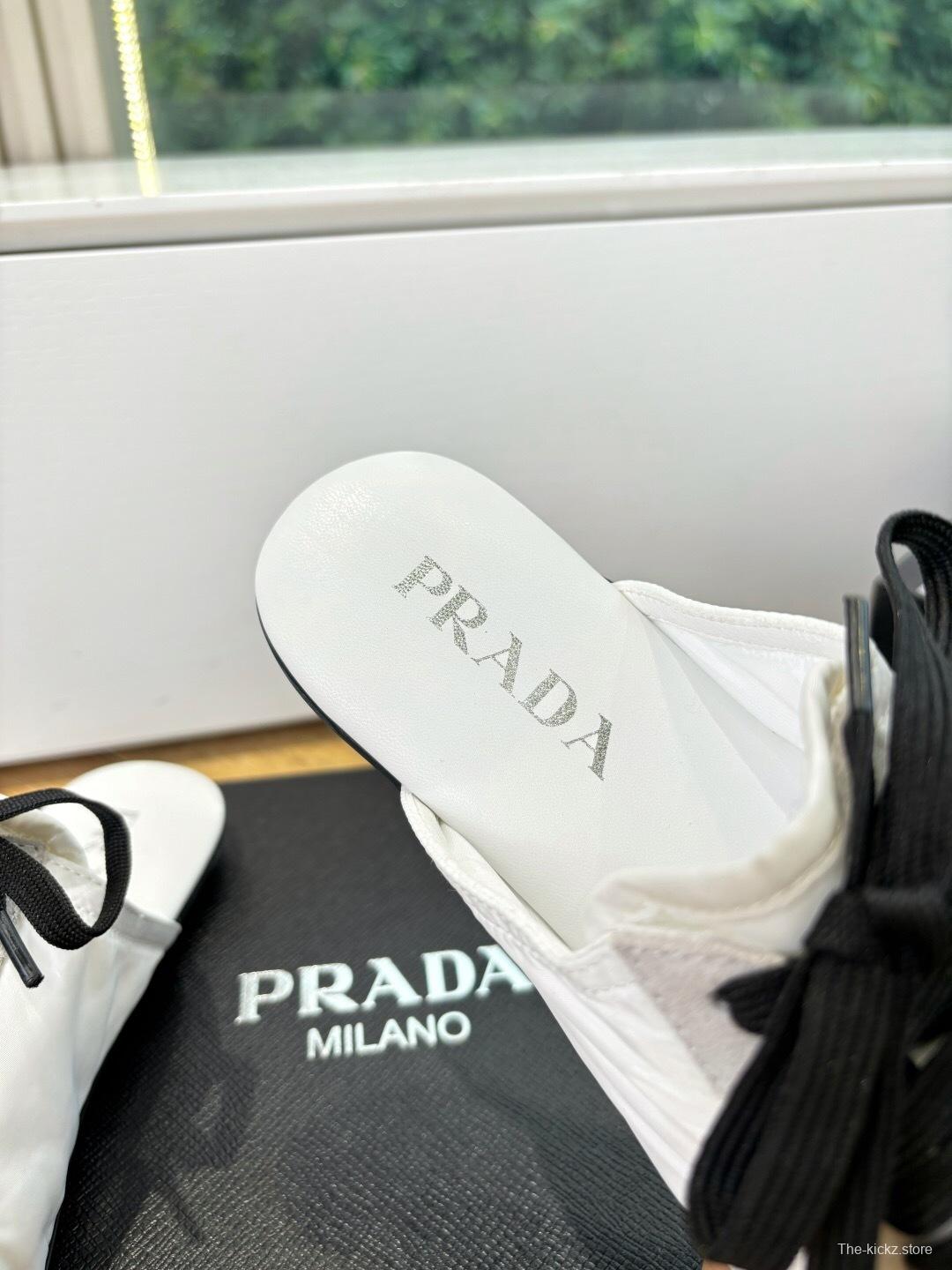 Prada Metal Toe Thin Sole Trainer Casual Shoes - LY00270