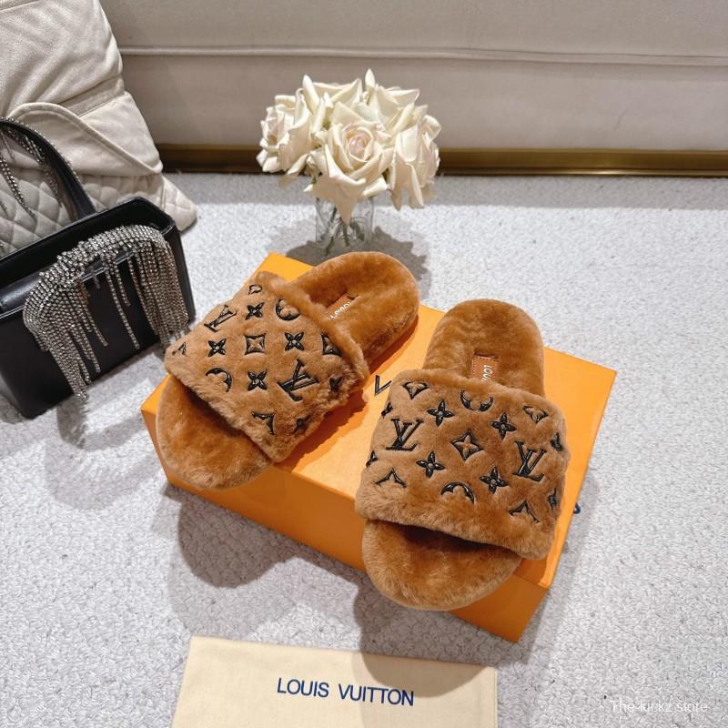 Lv 2025/ss Wool Slippers Comfortable Lazy Home Shoes - LY00240